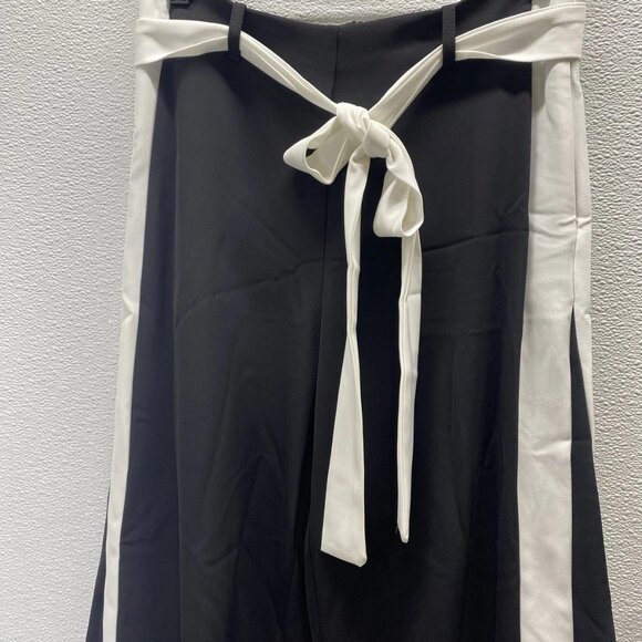 NEW IMPERIAL Women's Side Contrast Stripe Belted Pants Size XS Black/White - Picture 10 of 11